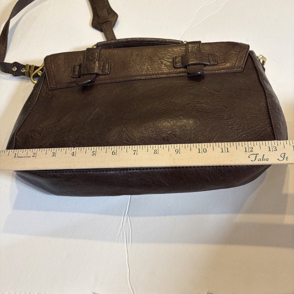 ORYANI Large Flap Satchel Brown Briefcase Messenger Crossbody Bag Leather - Picture 8 of 16